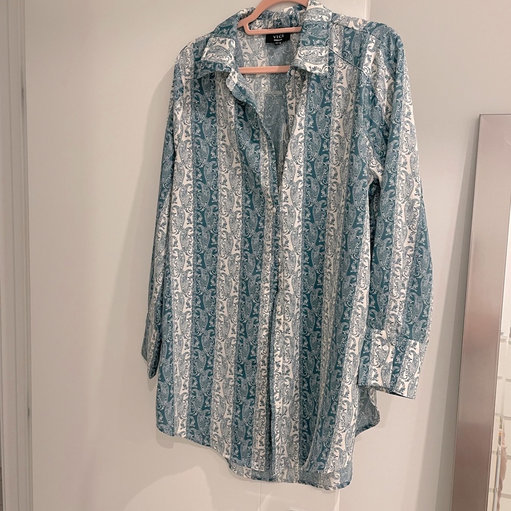 Sailor Printed Button Down Tunic - Jade